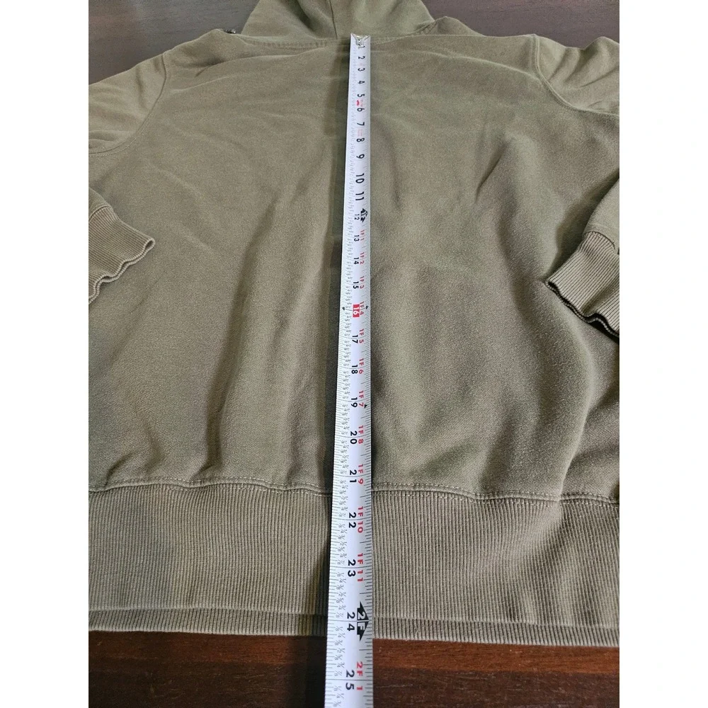 The North Face Hoodie Mens Medium Olive Green Half Dome Logo Pullover Fleece